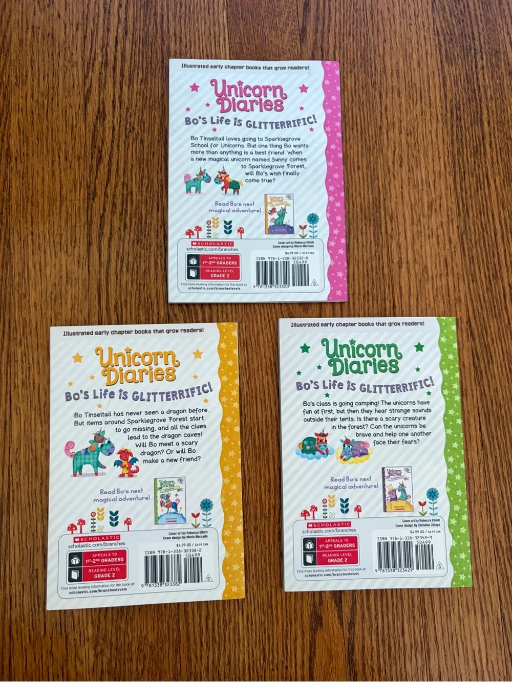Scholastic Unicorn Diaries book set - pink, green, yellow, orange, purple, blue